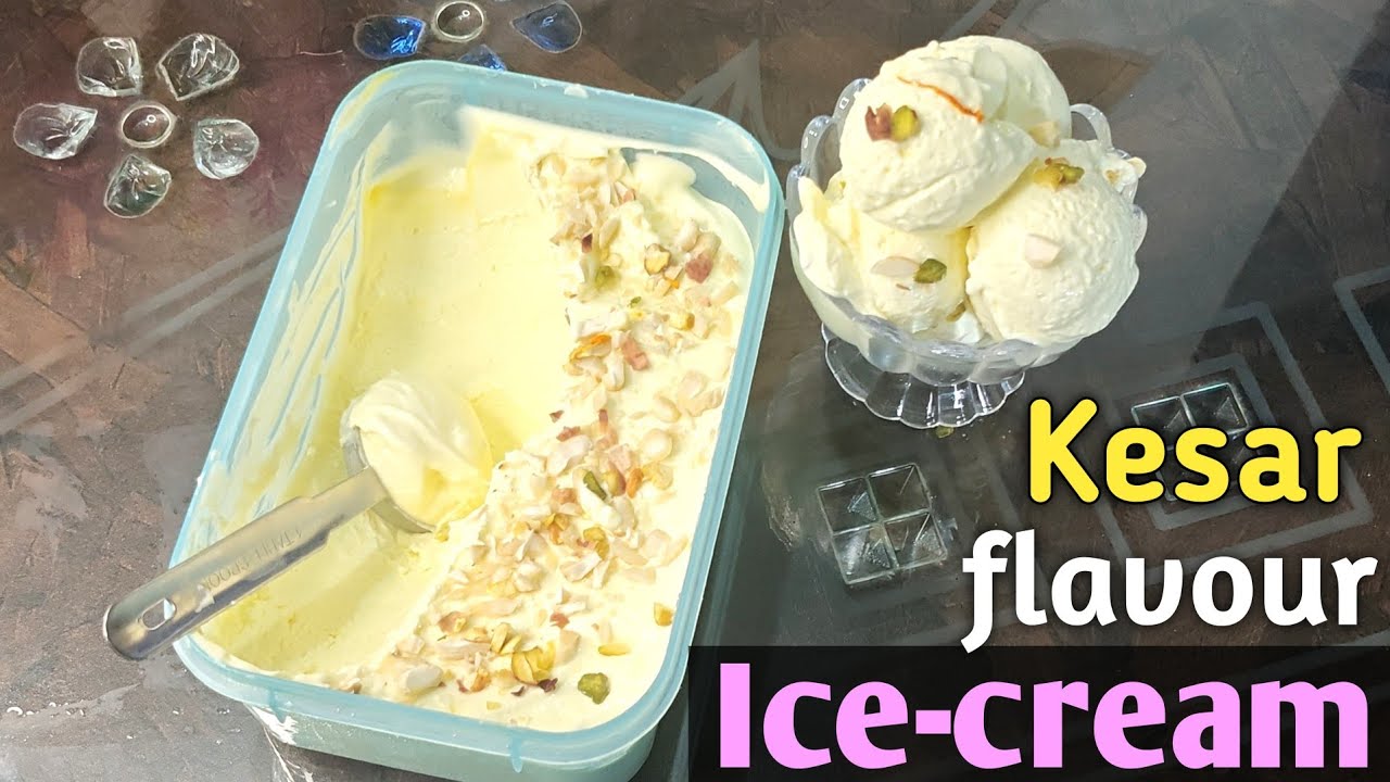 Kesar Flavour Ice Cream Recipe | Quick and Easy Home Made Icecream Recipe | आइसक्रीम रेसिपी 
