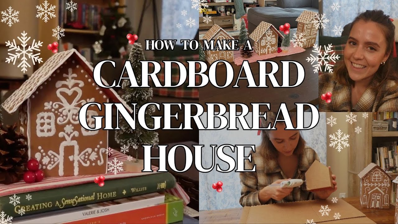 cute cozy cardboard gingerbread house tutorial🏠🎄