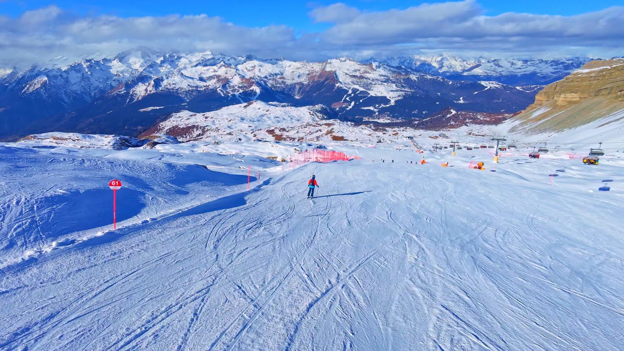 Ski Descent from Grostè Pass | Slopes 61, 60 & 66 | Madonna di Campiglio