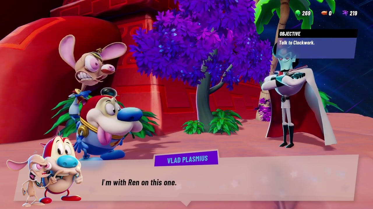 Nickelodeon All-Star Brawl 2 - Ren and Stimpy Vlad Plasmius Post Game Interaction