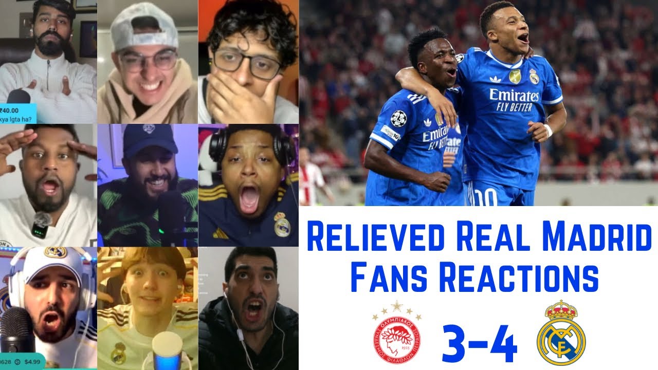 Relieved Real Madrid Fans Reactions to OLYMPIACOS 3-4 REAL MADRID | UEFA CHAMPIONS LEAGUE GW 5