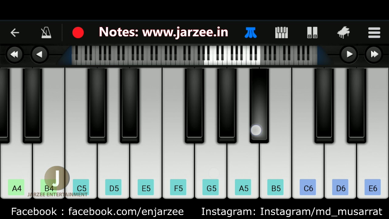 Khairiyat Piano Tutorial (Chhichhore), Arijit Singh - Easy Mobile Perfect Piano Cover