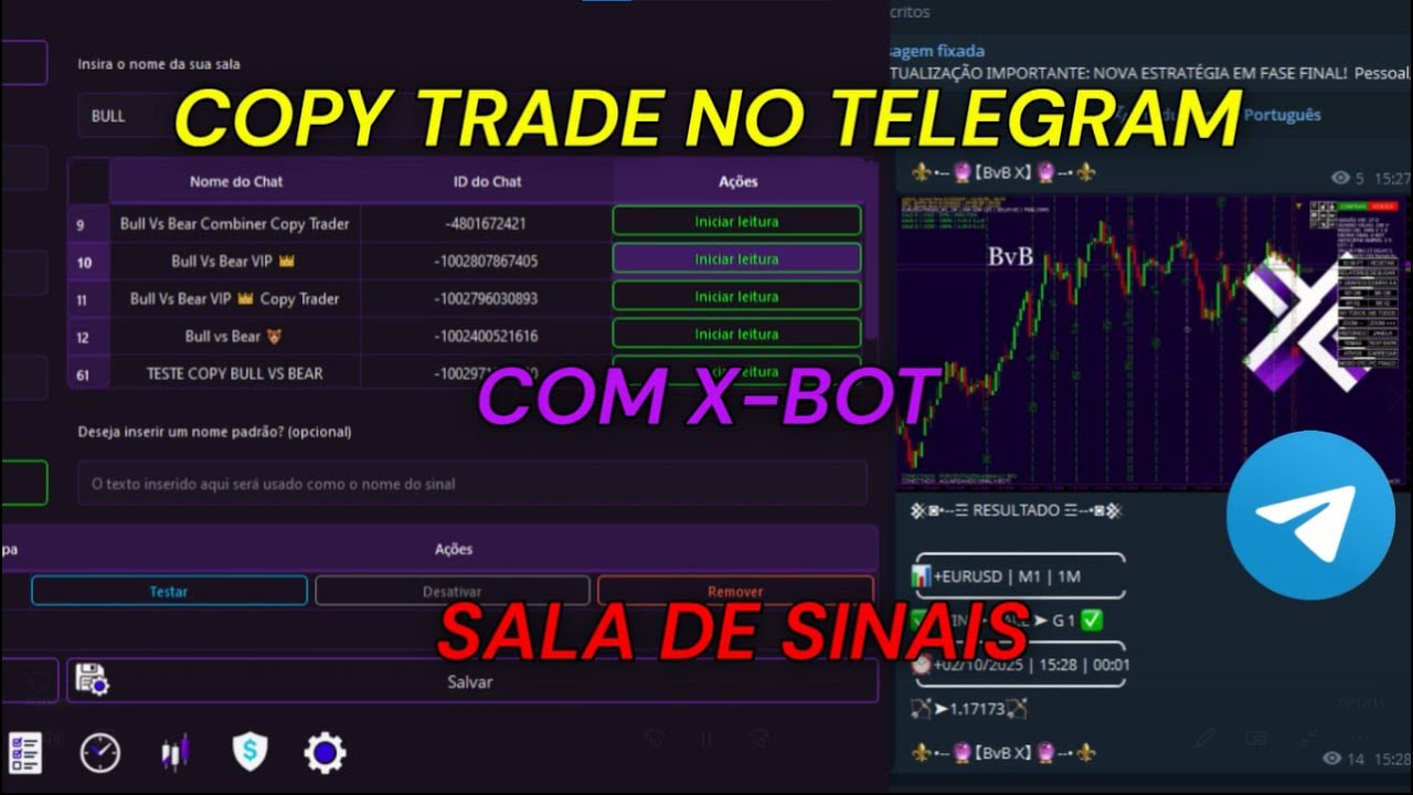 COPY TRADE AUTOMATIZADO no Telegram com X Bot! 📲 Tutorial Completo Receber e Executar Sinais