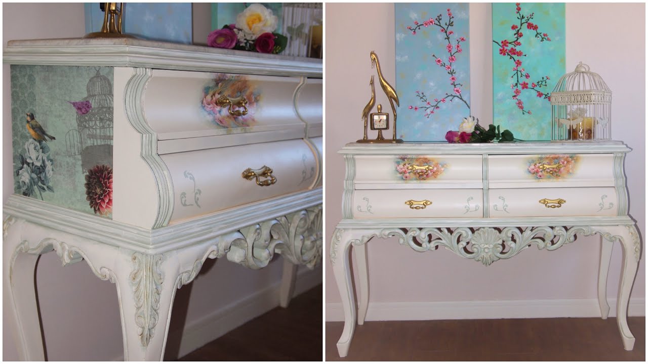 CÓMO PINTAR MUEBLES CON PINTURA A LA TIZA/ Chalk Paint/ Decoupage/ Pátinas/CAMBIO RADICAL