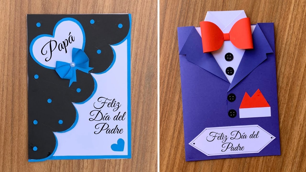 2 Ideas de Tarjetas para el Día del Padre Hechas a Mano | Fáciles y Bonitas
