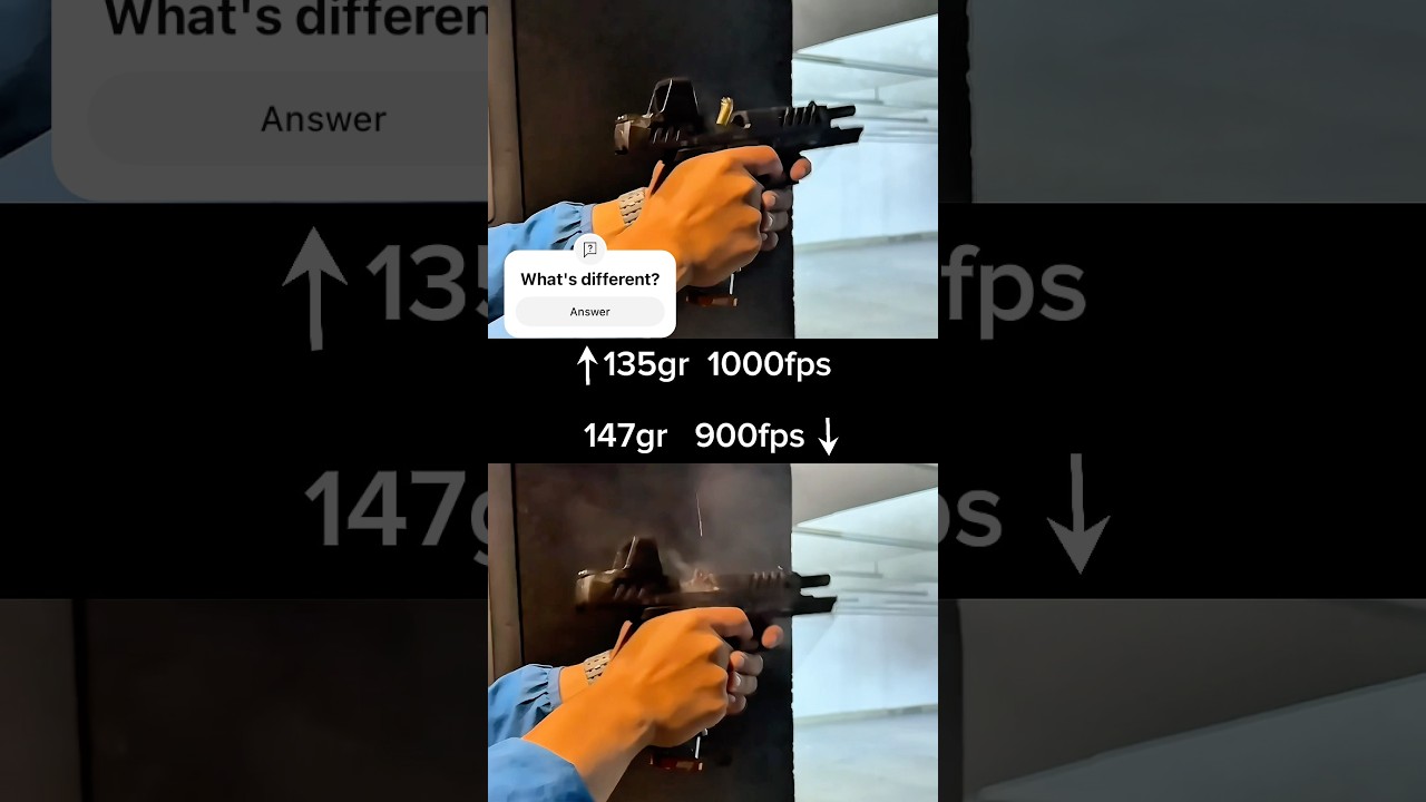 Difference between 135gr and 147gr ammo #uspsa #ipsc #waltherpdp #difference #comparison