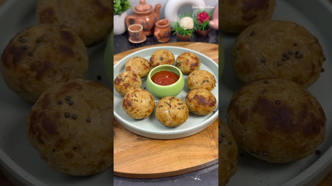 Healthy & Crispy Bread Appe😋#appe #breadrecipe #bread #snacks #paniyaramrecipe #trending #shorts