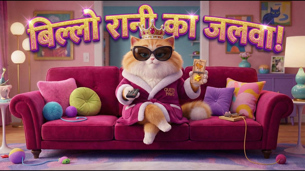बिल्लो रानी का जलवा! 🐱📺 | Billo Rani - Funny Cat Song | Hindi Rhymes | Moonlight Aykiz Tales