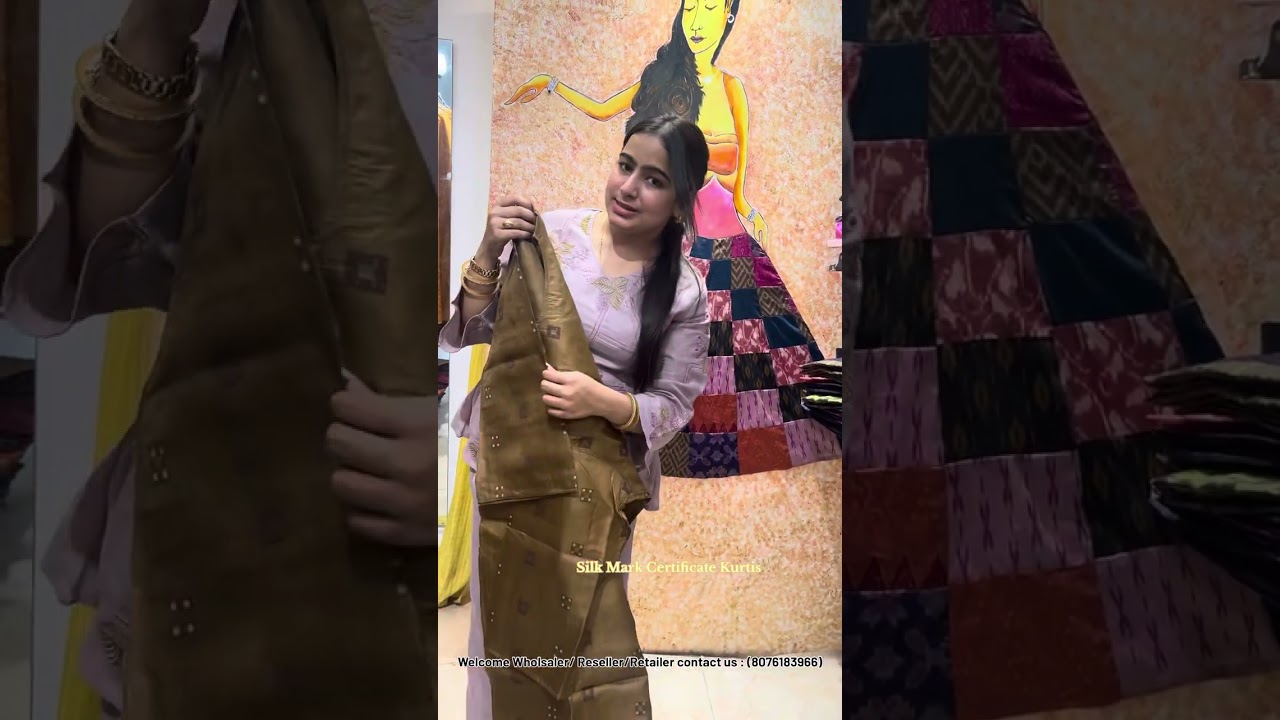 Pure silk Kurti | Tussar Kurti Shibori Handwoven  #women #silkkurti #silkmaterial #tussarsilkdress .