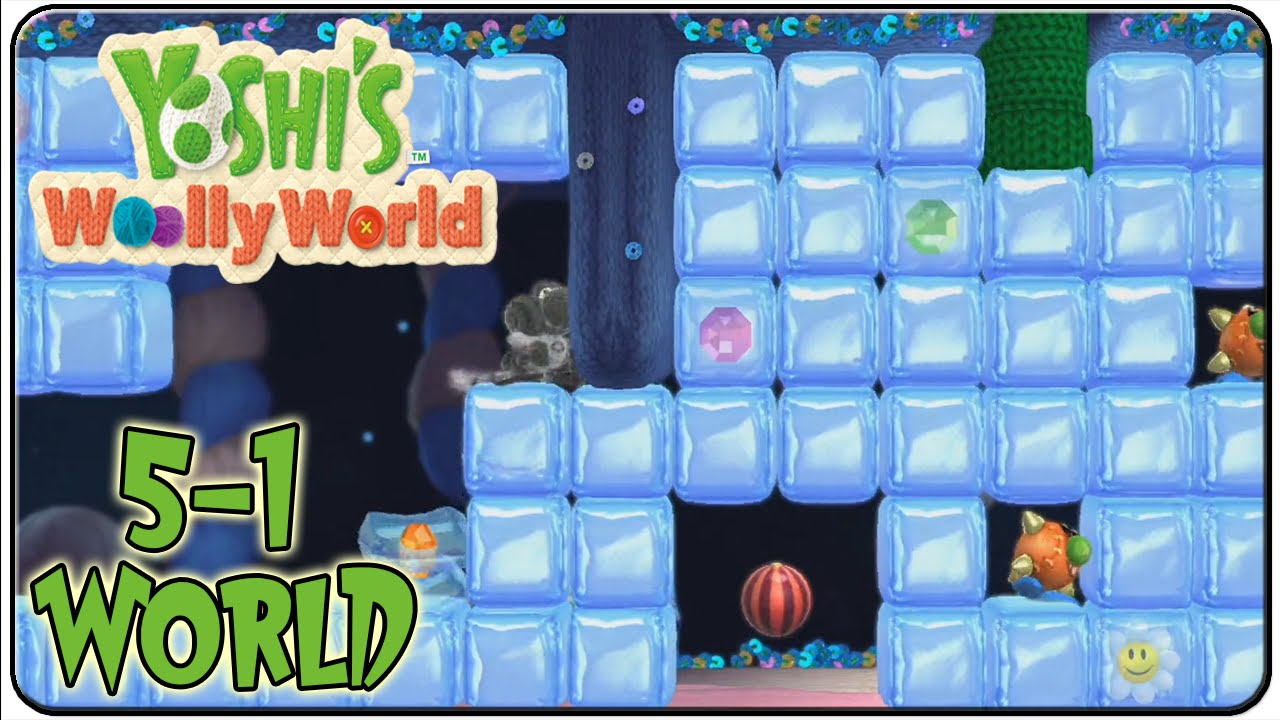 Yoshi's Woolly World 100% Walkthrough World 5-1 Fluffy Snow, Here We Go !