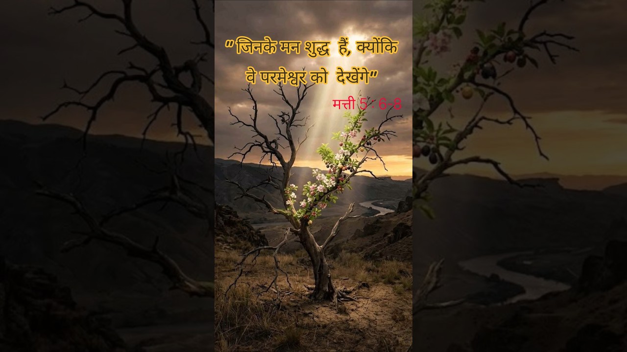 🛐💞 मत्ती 5 : 6 - 8 #todayvachan #aajkabiblevachan #biblestudy #christianshorts #jesus vachan #hindi