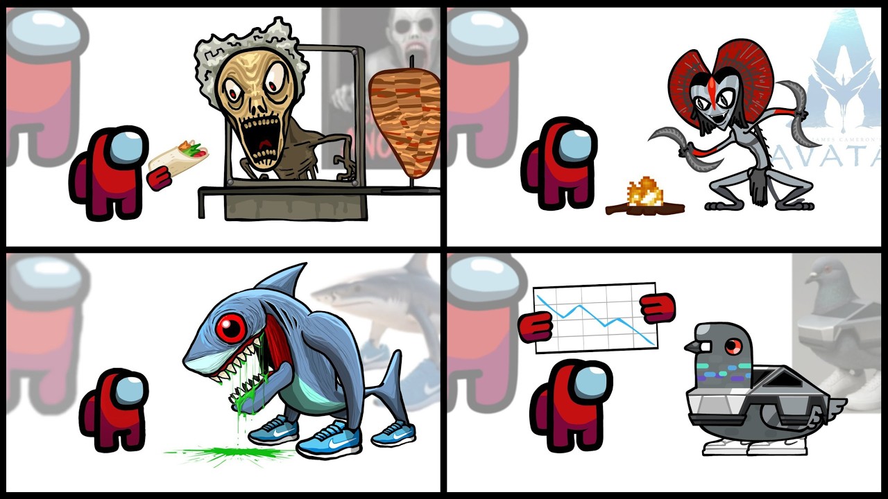 Mini Crewmate Kills Italian Brainrot Characters - Part 1-4 | Among Us