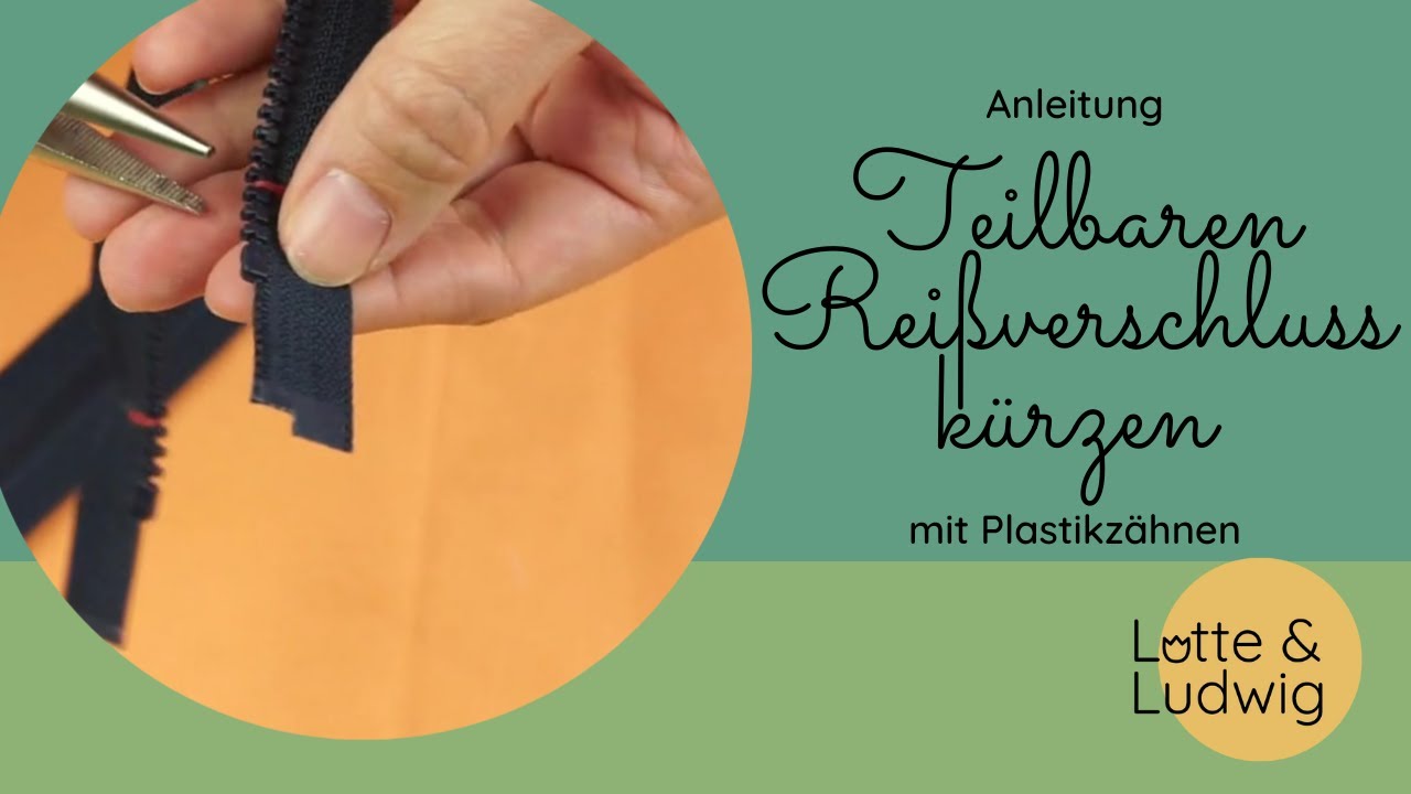 Teilbaren Reißverschluss mit Plastikzähnen kürzen