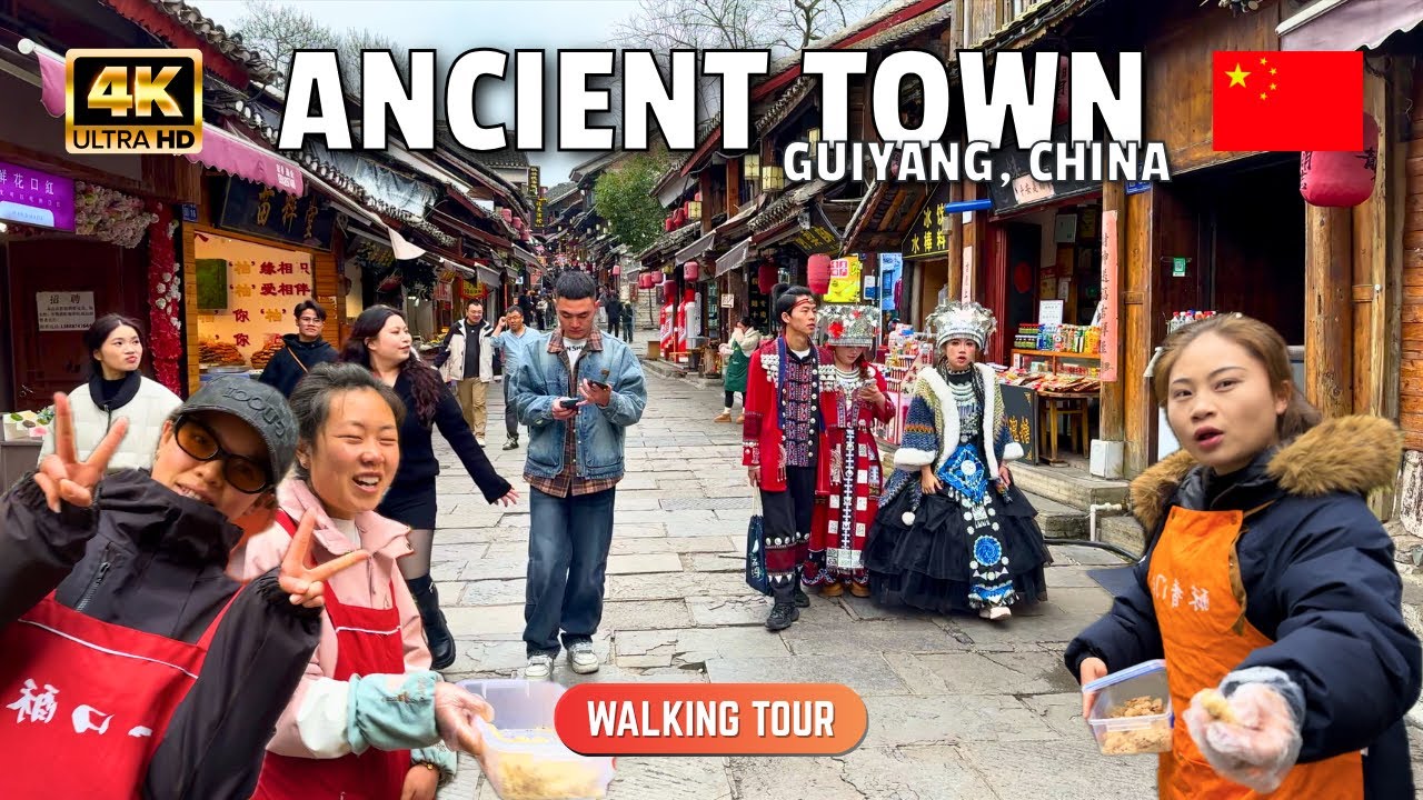 Ancient Chinese Town Walking Tour | Qingyen Ancient Town - Guiyang, CHINA 4K