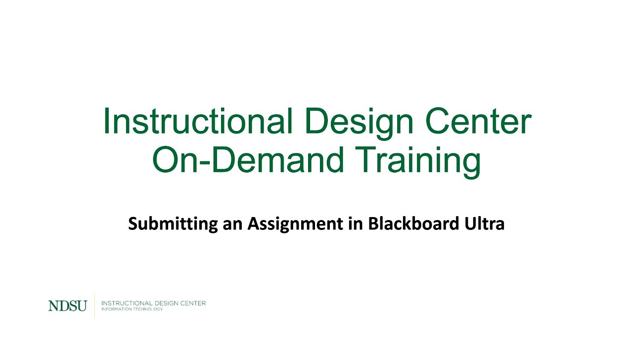 Submitting an Assignment in Blackboard Ultra