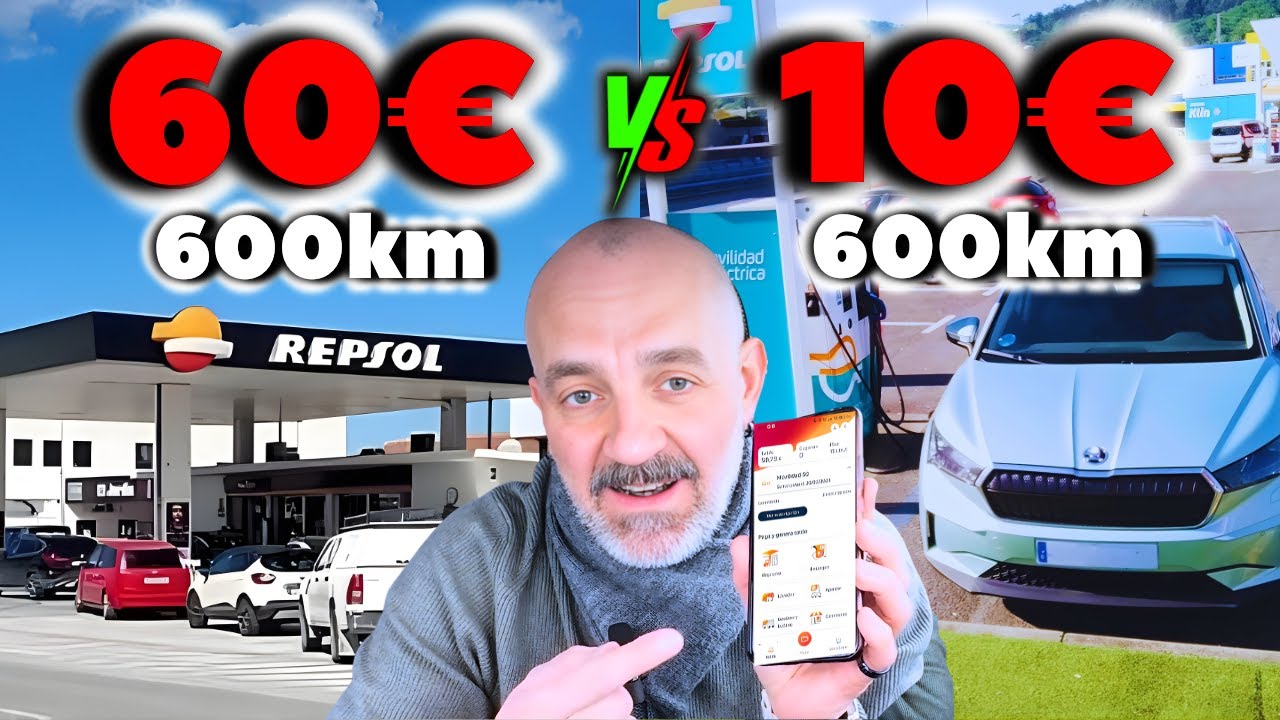 600 km en GASOLINA 60€ / 600 km en ELÉCTRICO 10€ (Datos Reales)
