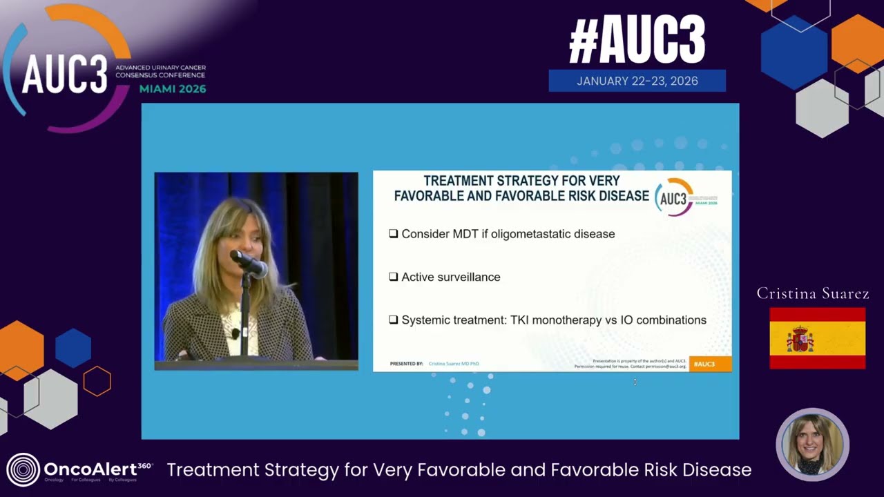 Cristina Suarez 🇪🇸Treatment Strategy for Very Favorable & Favorable Risk Disease kidney Cancer AUC3