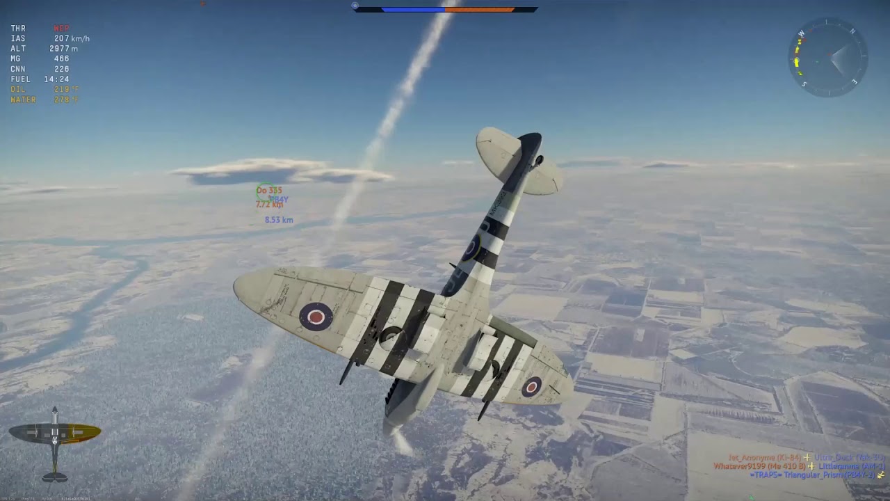 War Thunder [Air RB] Shot down by Adam514: Spitfire LF MK.IX vs Bf109K