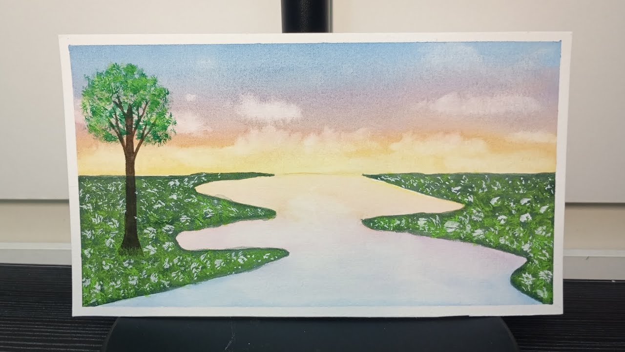 Simple sunset landscape🏞🎨