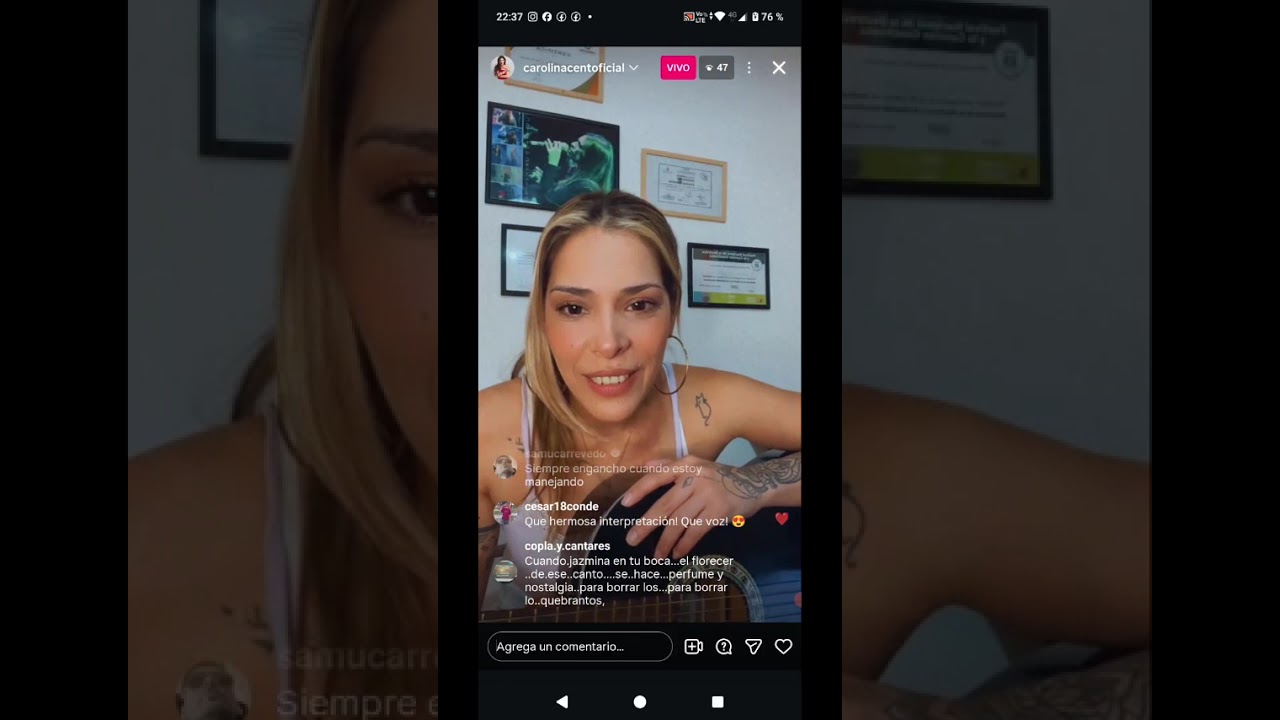 27 2 2026 CAROLINA CENTURION vivo Instagram Dejame Que Me Vaya + Jazmin De Luna + Ser Mejor