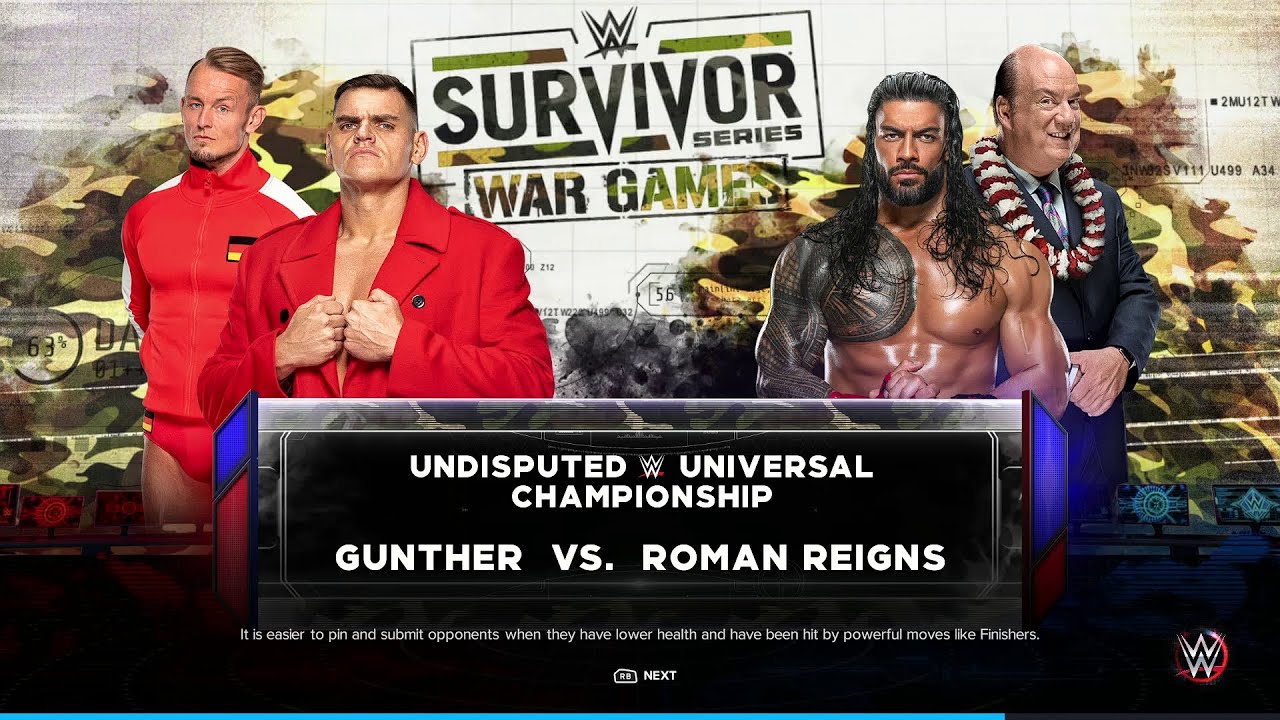 WWE 2K23 Gunther Vs Roman Reigns