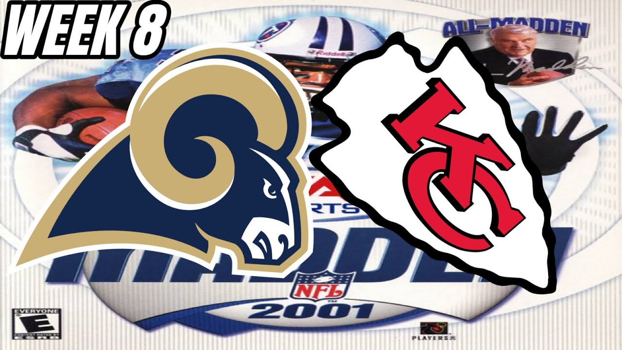 Madden 2001 PS2 Gameplay - Week 8: St. Louis Rams @ Kansas City Chiefs (Rain)