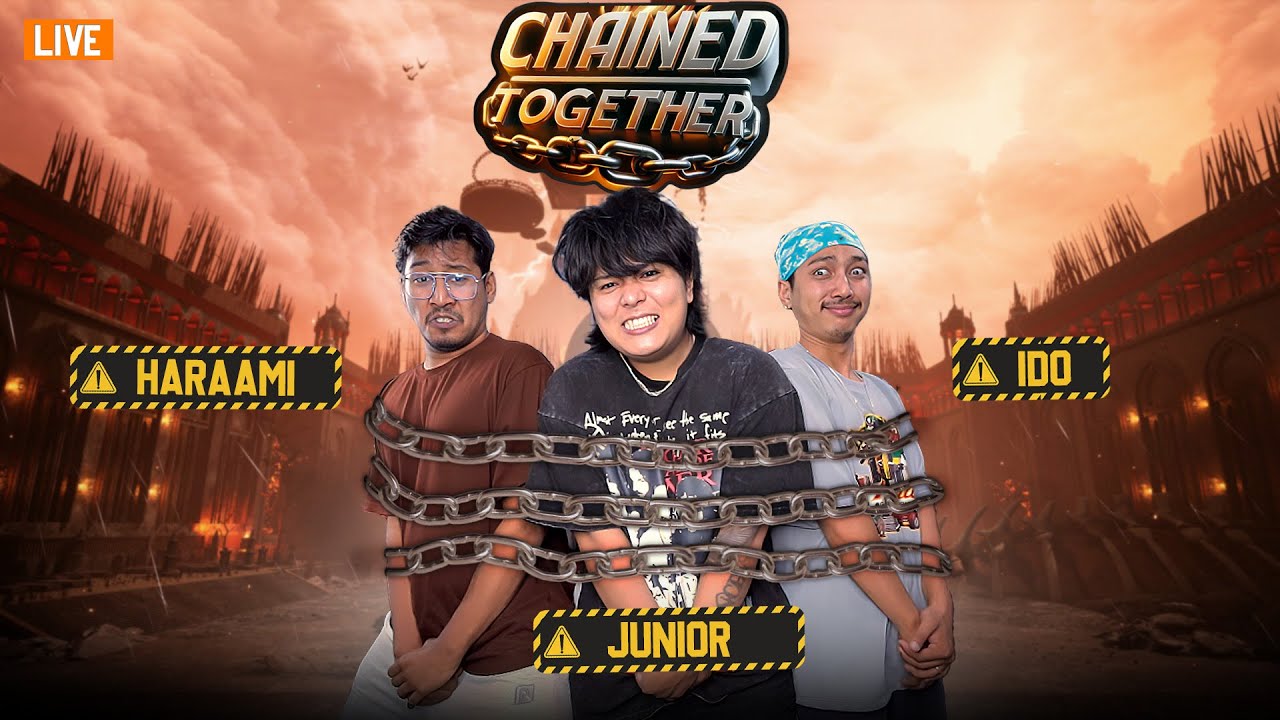 CHAINED TOGETHER LIVE STREAM MARATHON IN ONE ROOM 🤯💀 | JUNIOR @HARAAMI IDO