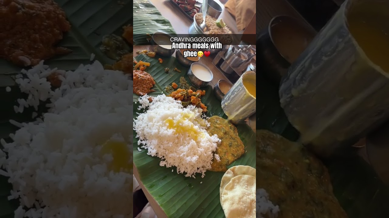 Andhra meals#andhrameals#meals #unlimitedfood #hyderabadfood #bangalorefood #bananaleaf #ghee #telug