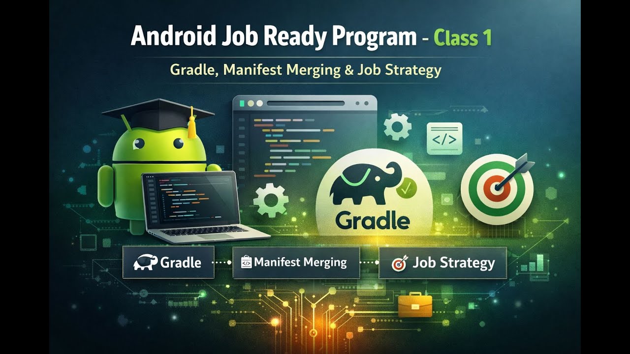 Android Job Ready Program Class 1 | Gradle Explained, Manifest Merging & Job Strategy