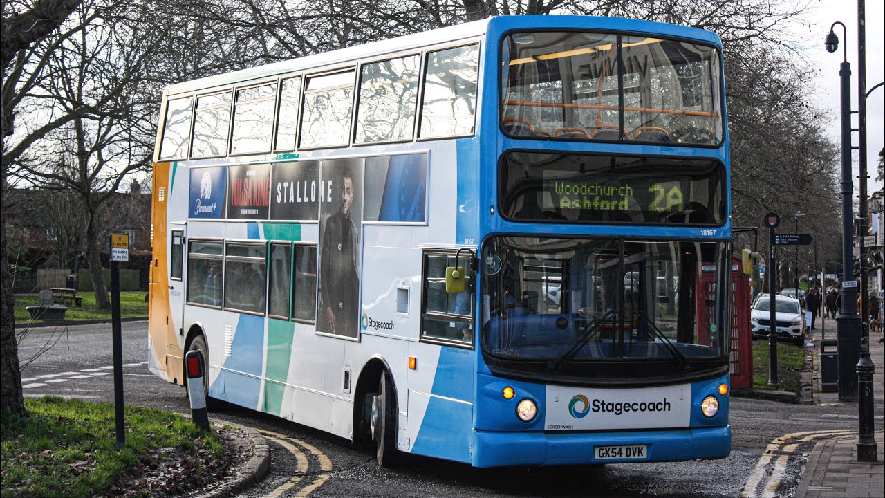 *Euro 5 Thrash & Kickdown* 18167 GX54DVK Dennis Trident ALX400 on the B Line in Ashford!