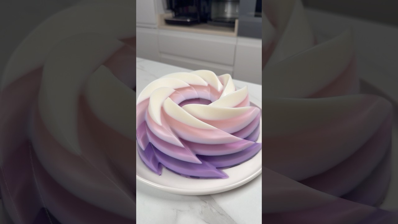 let&rsquo;s make aesthetic purple jelly 💜💜💜 #asmr #dessert #sweet #jelly #jellycake