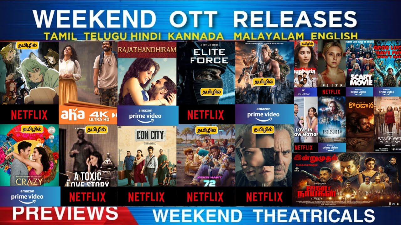 Weekend OTT Releases Final List | 25 OTT contents In Tamil Telugu Hindi & Dubs | Previews | New OTT