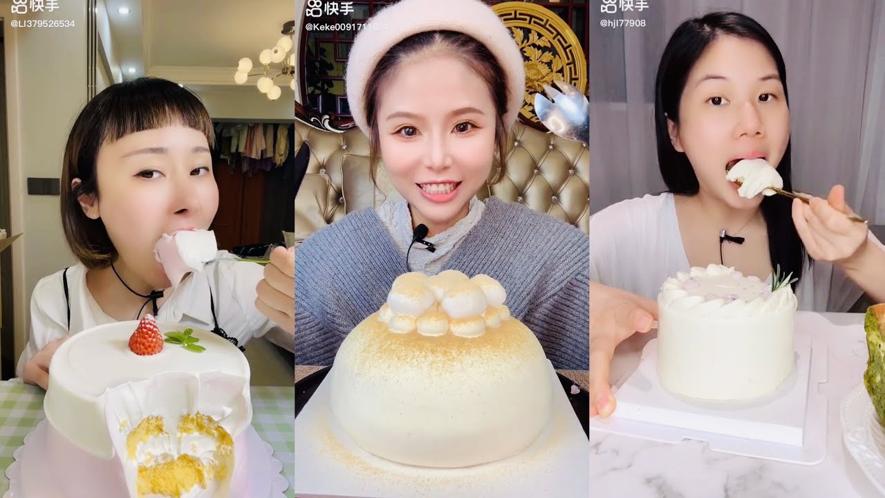 ASMR CREAMY CAKES 먹방 | 饮食表演 | การแสดงการกิน| 食事ショー