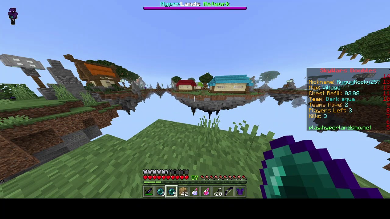 Playing Skywars with a top 3 leaderboard player | HyperLands Skywars
