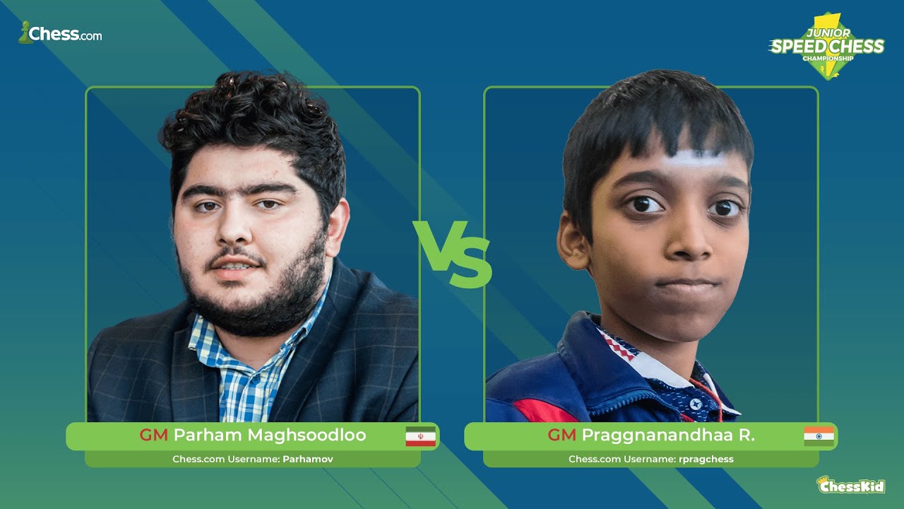 GM Maghsoodloo vs GM Praggnanandhaa | Junior Speed Chess Championship
