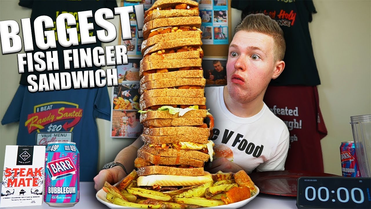 THE WORLD'S BIGGEST FISH FINGER SANDWICH EVER EATEN!? | CHALLENGE | 6900+ Calories!