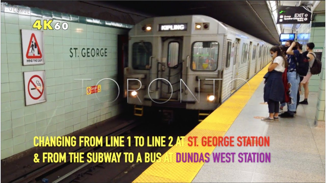 Toronto Subway/Bus Ride - Changing From Line 1 To 2 At St. George Stn & Then To The #40 Junction Bus