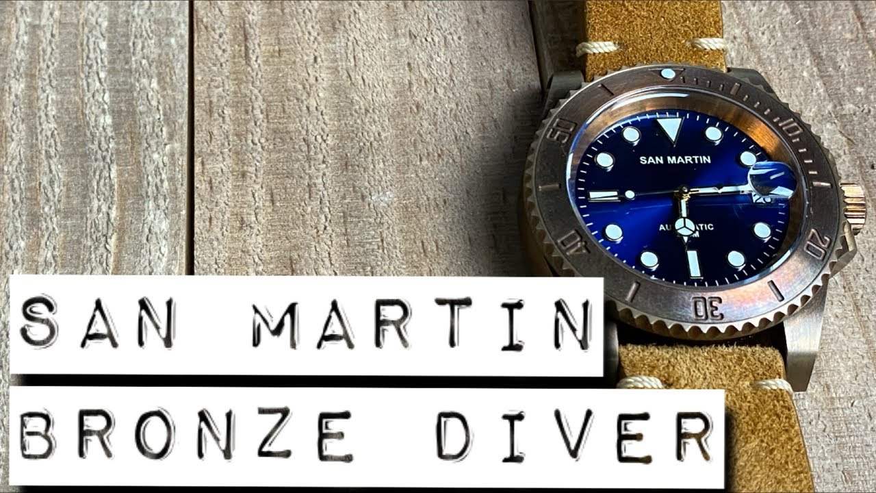 San Martin Bronze Diver with BLUE Dial!