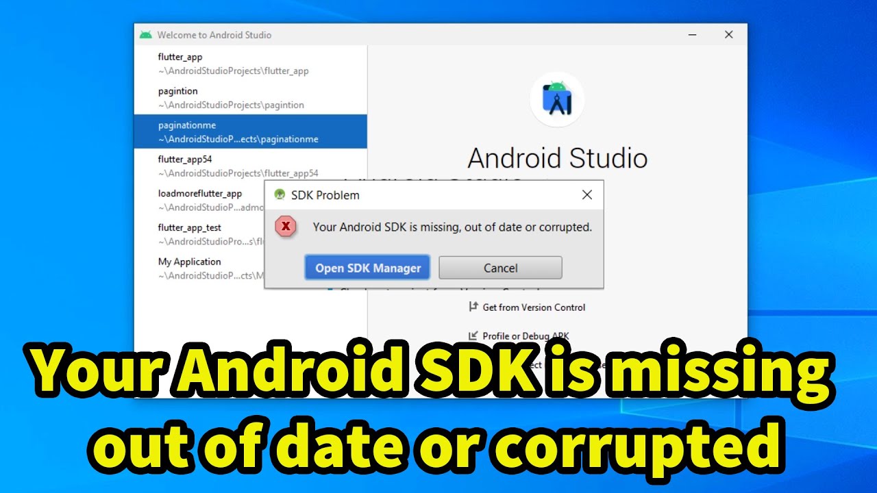 Your Android SDK is missing out of date or corrupted fixed by simple way