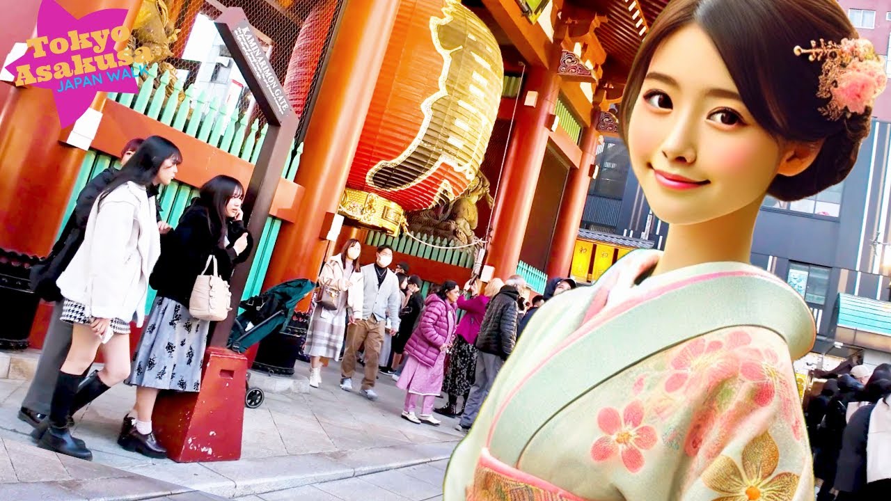 Асакуса Каминаримон🐶Tokyo Digest💖Без перерыва 1 час 4K