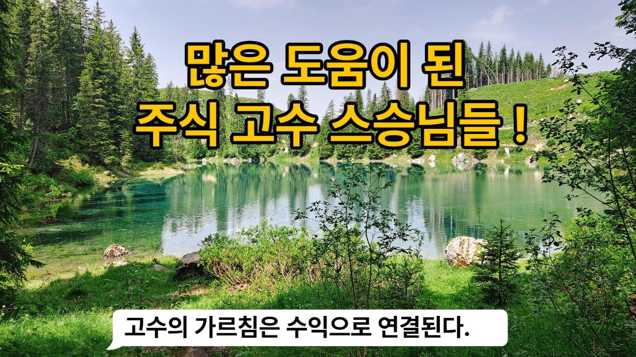 많은 도움이 된 주식고수 스승님들!