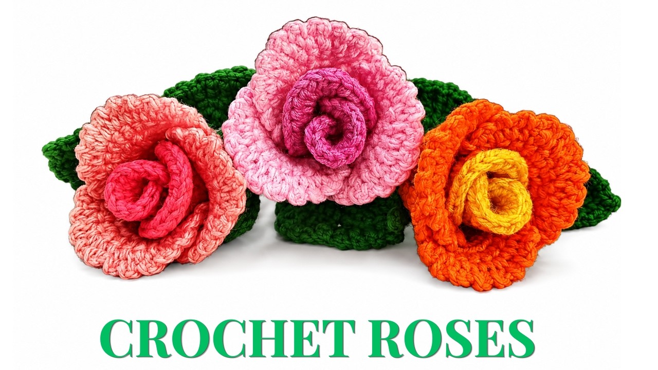 Supper Easy 3D Crochet Rose Tutorial | Realistic & Elegant Flowers for Beginners #rosebouquet