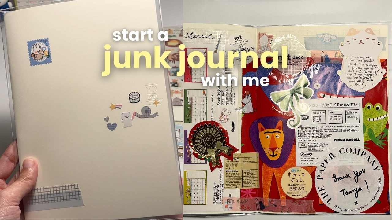 start a junk journal with me 📔 my supplies, asmr scrapbook ✩‧₊