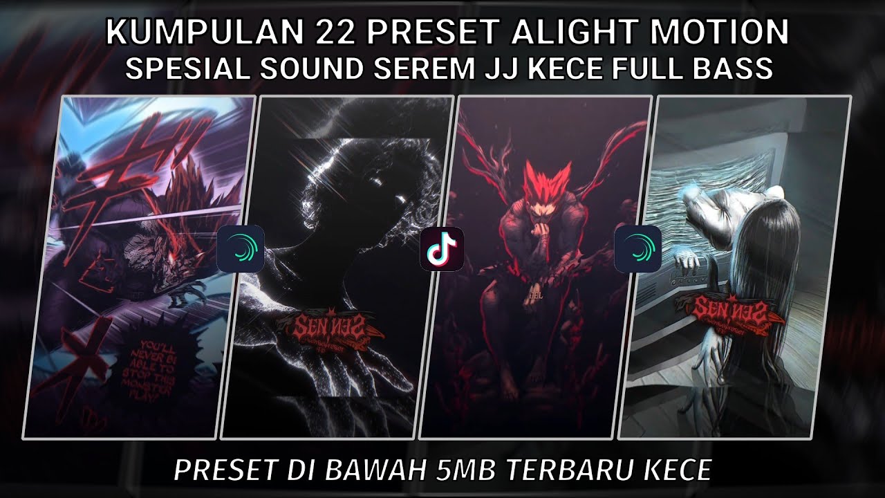 KUMPULAN 22 PRESET JJ ALIGHT MOTION SPESIAL SOUND SEREM JJ KECE FULL BASS | PRESET DI BAWAH 5 MB