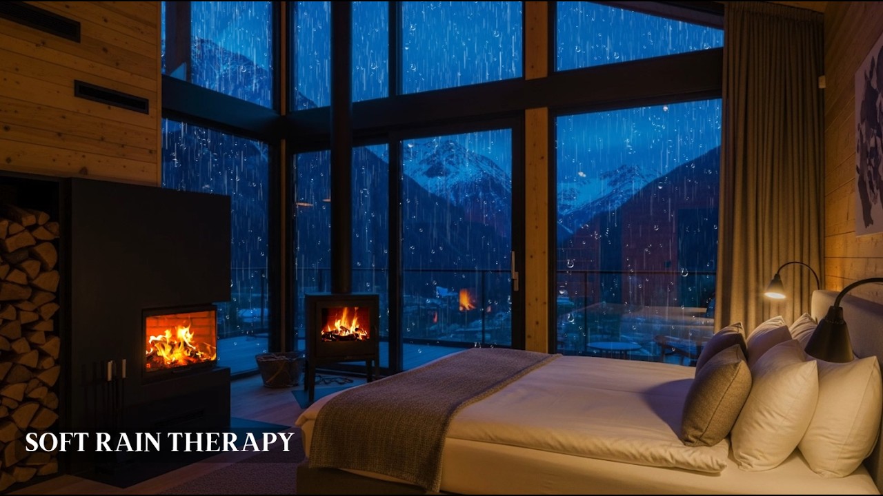 Cozy Rainy Night Ambience ☔ Stress Relief & Better Sleep | Soft Rain Therapy
