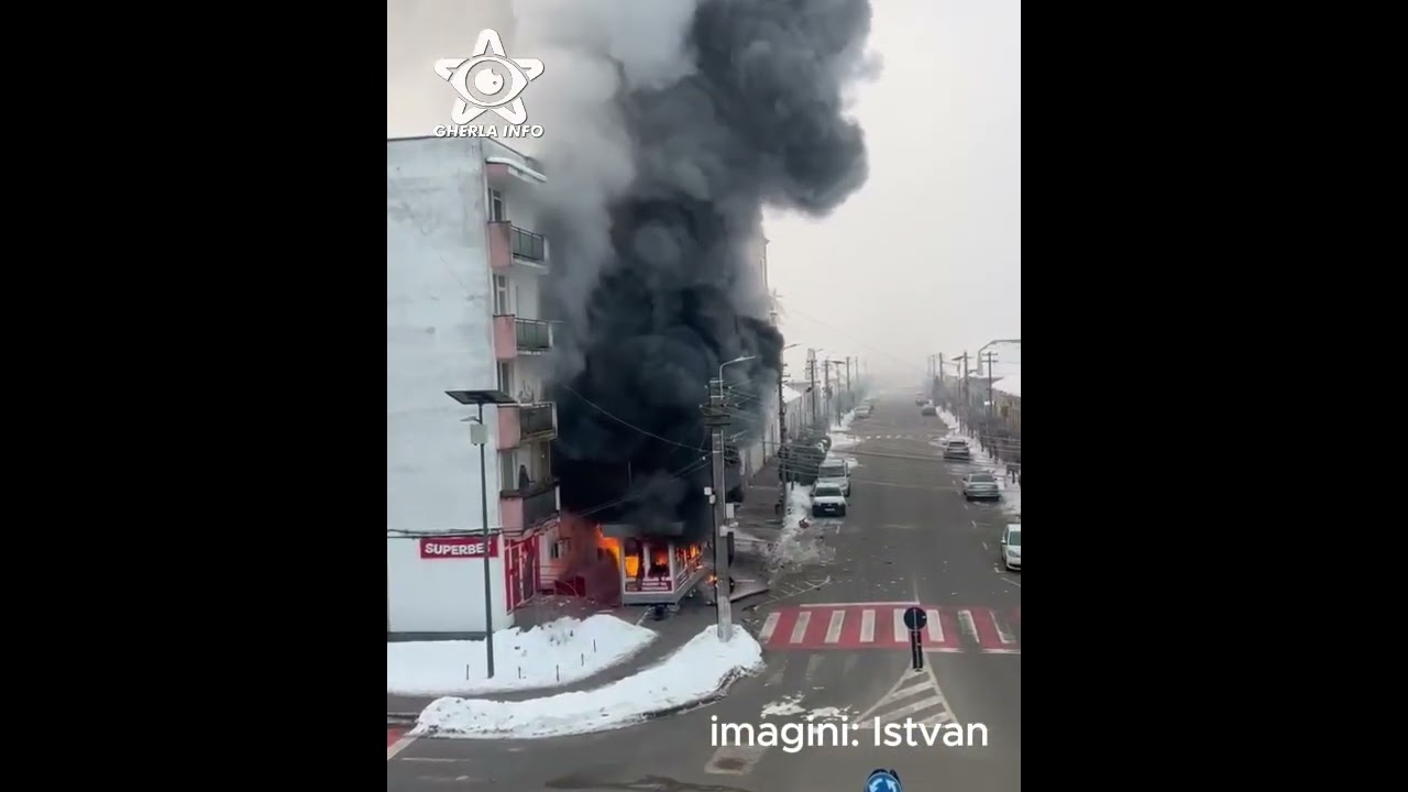 Explozie si incendiu placintarie Gherla (Cluj) 18 01 2026