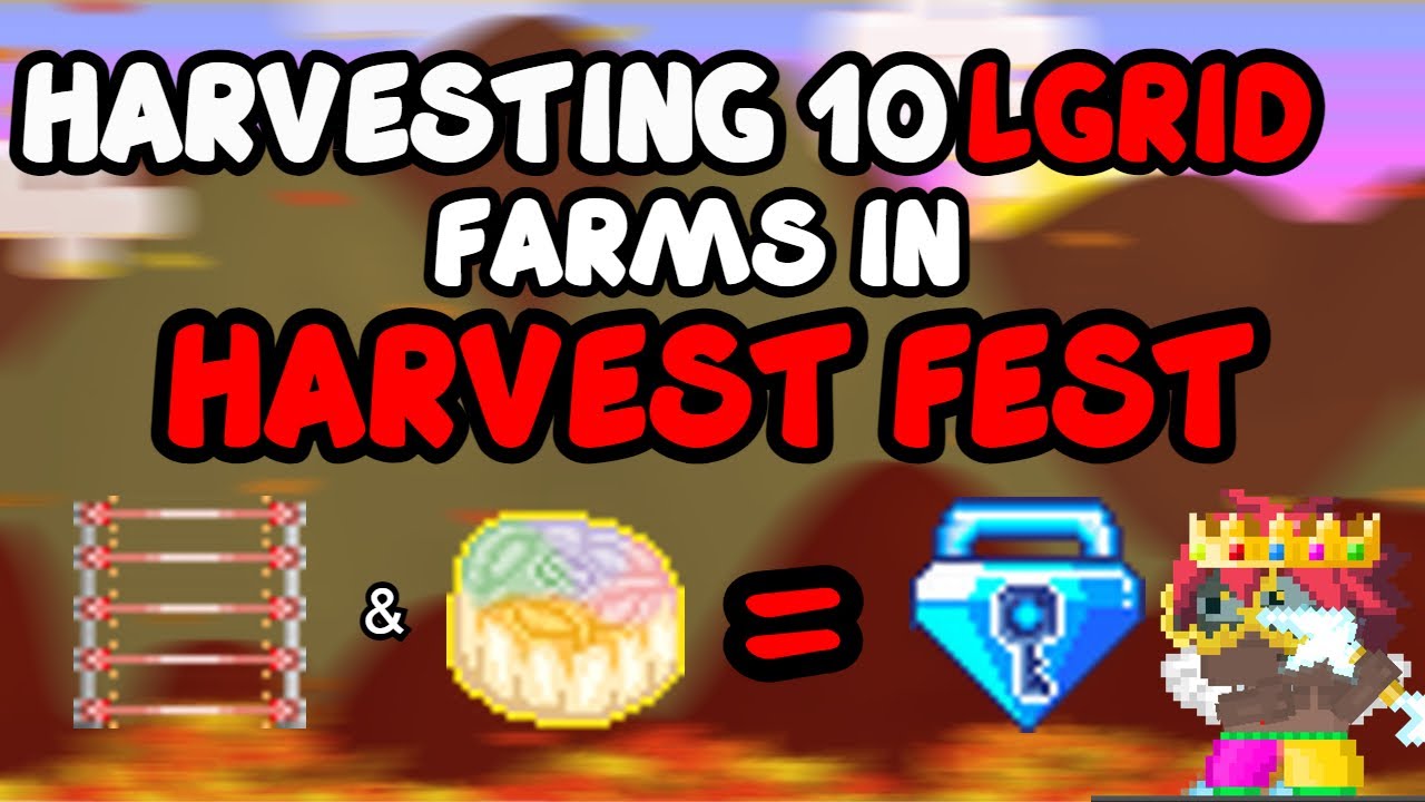 HARVESTING 10 LGRID FARMS in HARVEST FEST! | Growtopia