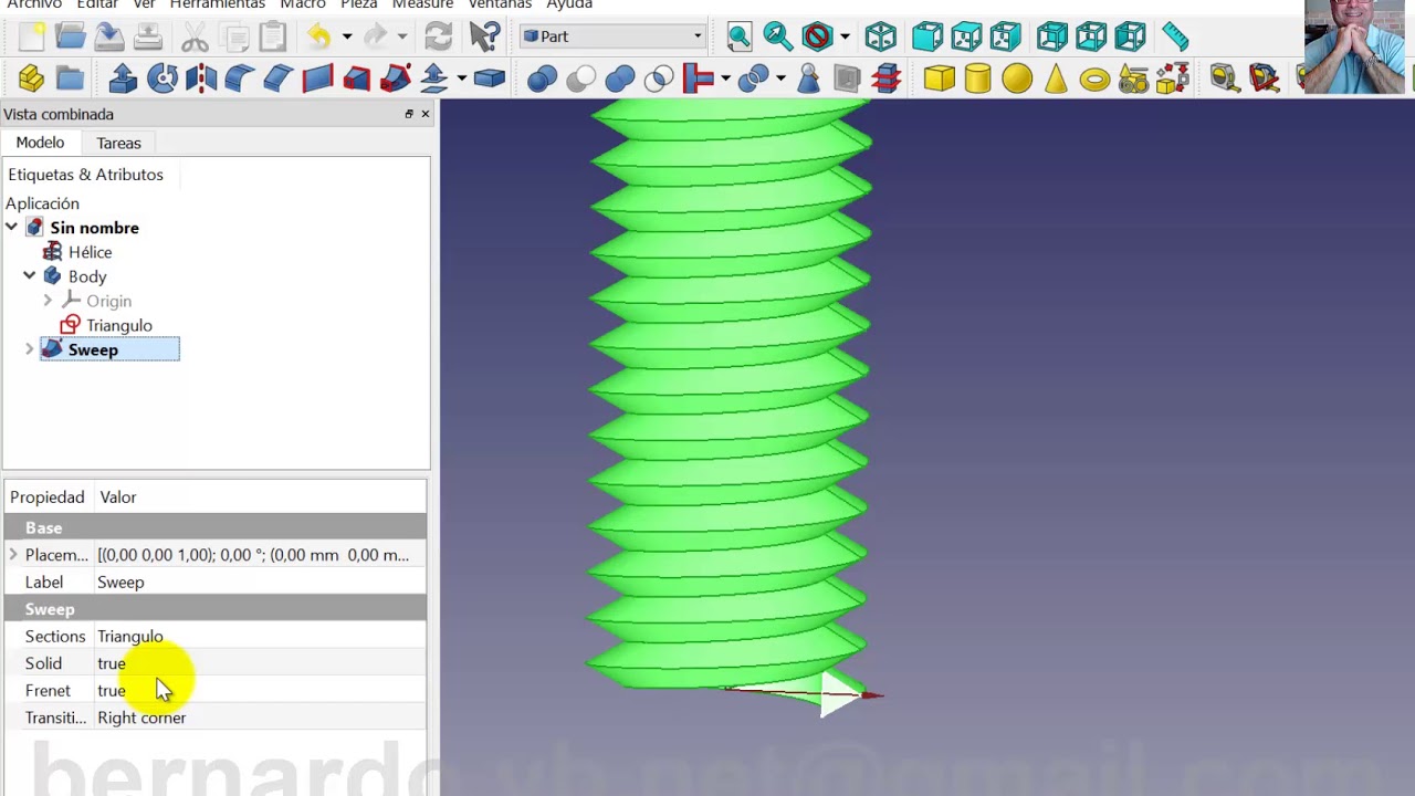 Curso / Tutorial de FreeCAD - Capitulo 2/25 - Ejercicio - Como hacer una rosca de metal - 1ª Parte