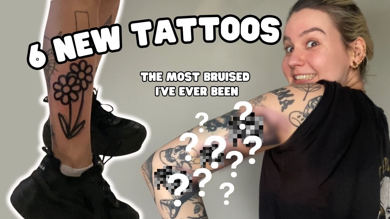 6 NEW TATTOOS PATCHWORK SLEEVE (tattoo vlog & tattoo tour/reveal)