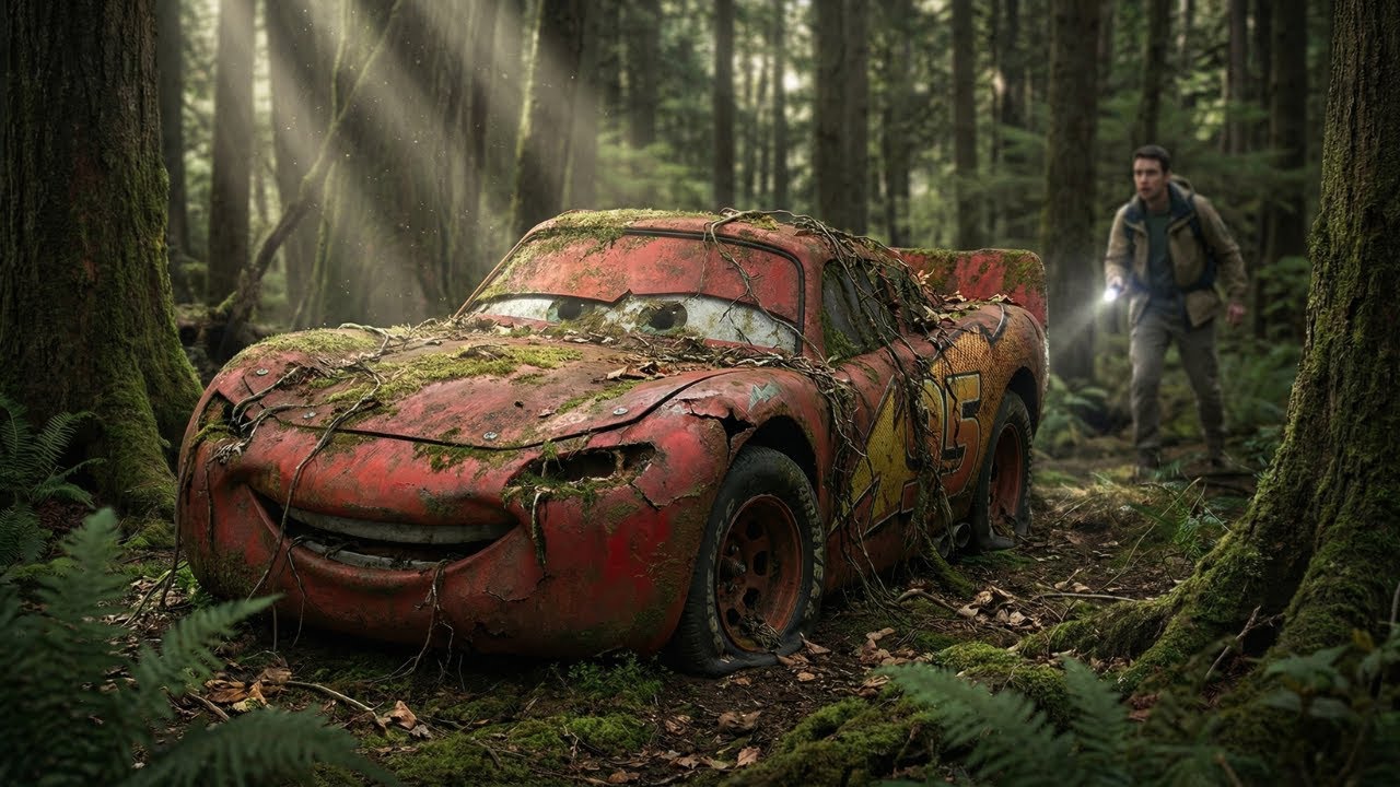 ASMR Car Restoration 😱 | Forgotten Lightning McQueen Rusted in Forest | Shocking Rebuild